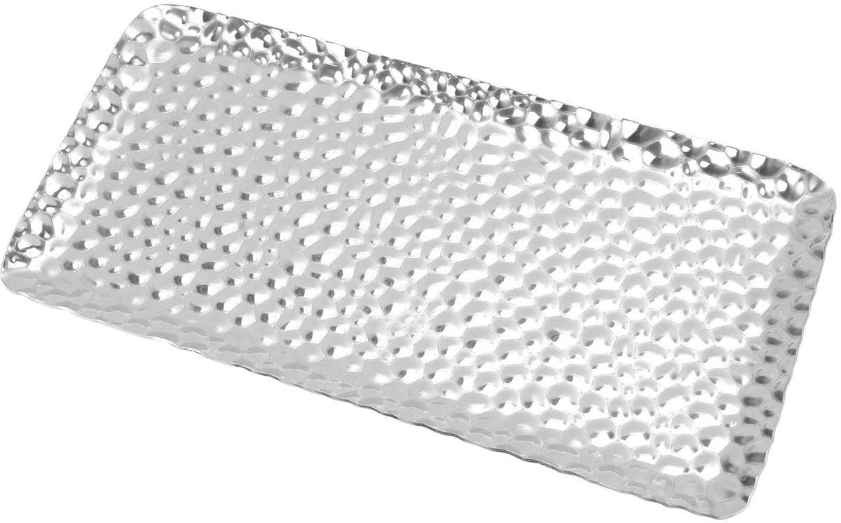 Dailygoods - Klein gehamerd dienblad van roestvrij staal