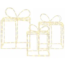 vidaXL Beleuchtete Weihnachts-Geschenkboxen LOVIISA 3 stk. 360 LEDs 42053431