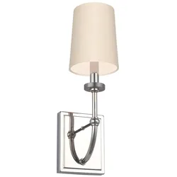 Wandlampe Wandleuchte Küchenlampe Feuchtraumlampe Spiegelleuchte Stoff chrom LED