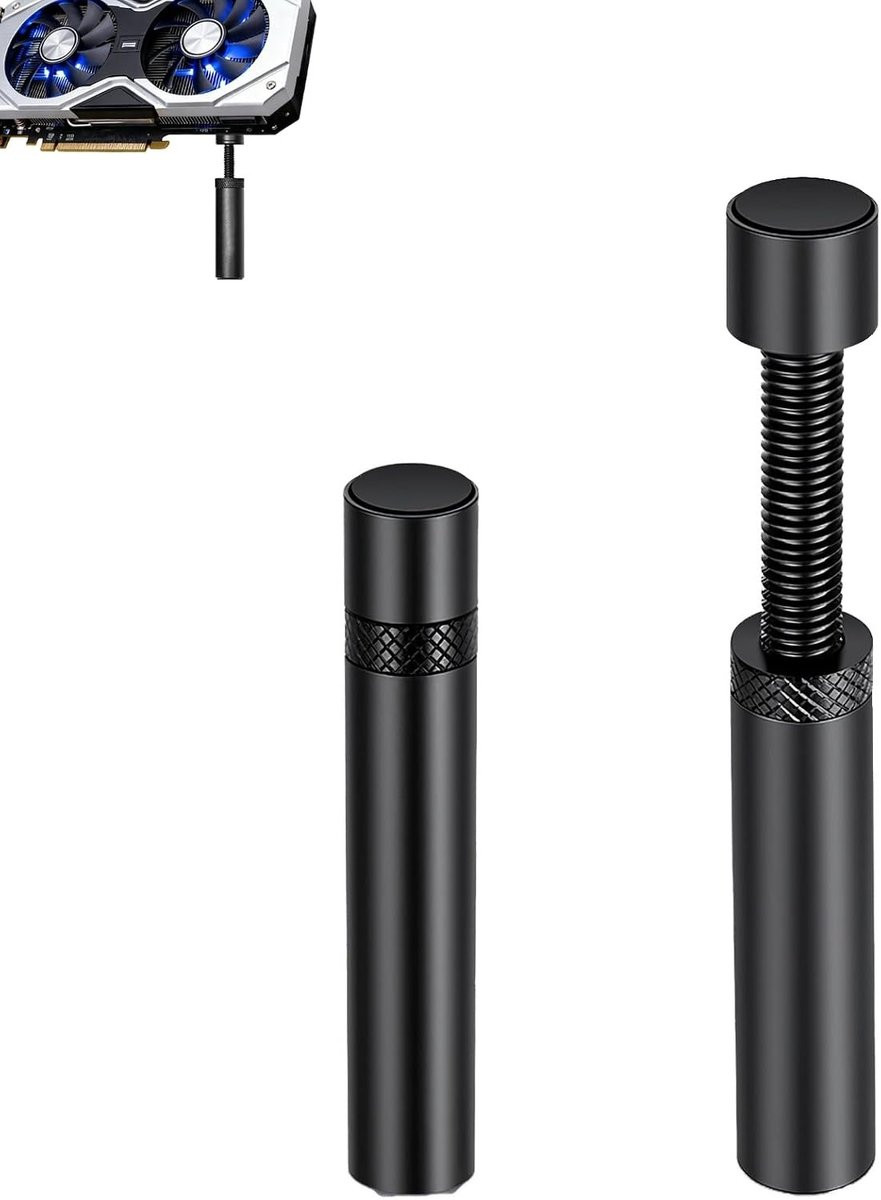 Verstelbare GPU Steun voor Grafische Kaarten, Aluminium met Magnetische Stabiliteit en Hoekverstelling (74mm-120mm)