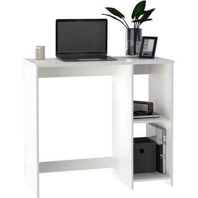 Schreibtisch OTTO HOME "BAKAR, Laptoptisch, Computertisch", weiß (weiß, weiß, weiß), B:80cm H:73cm T:39,5cm, Tische, Schreibtisch, 2 offene Fächer, platzsparend, Breite 80 x Tiefe 40 cm