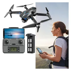 Casativo GPS-Drohne mit Full-HD-Kamera, faltbar, 800m Reichweite, inkl. Zusatzakku (25 min, 456 g), Drohne, Schwarz