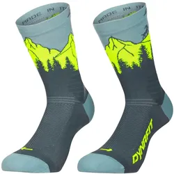 Dynafit, Unisex, Sportsocken, Traverse Crew (35 - 38), Grün, Mehrfarbig