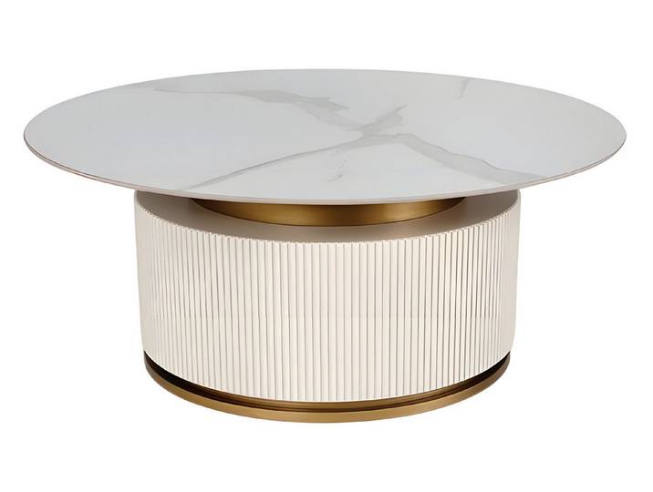 JVmoebel Couchtisch Beigefarbener Holztisch im modernen Design mit klaren Linien (Packung), Made in Europe