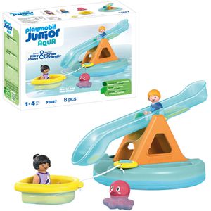 playmobil Spielset JUNIOR AQUA 71687, ab 1 Jahr, Badeinsel mit Wasserrutsche, 8 Teile