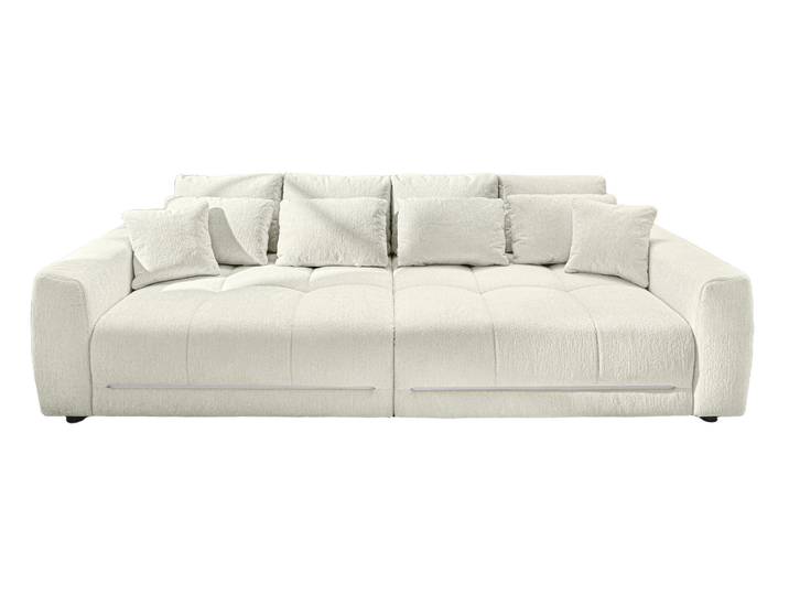 Big-Sofa Lounge Couch 294 cm RGB-LED-Beleuchtung Federkern Chenille-Bezug Beige / 15418