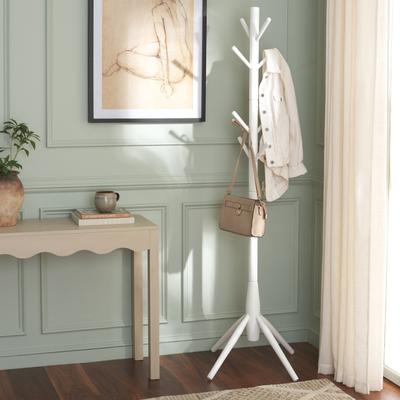 "SAFAVIEH Sergius 71.2-Inch Wood Coat Stand, Modern Home Decor - 18"" W x 18"" D x 71"" H"