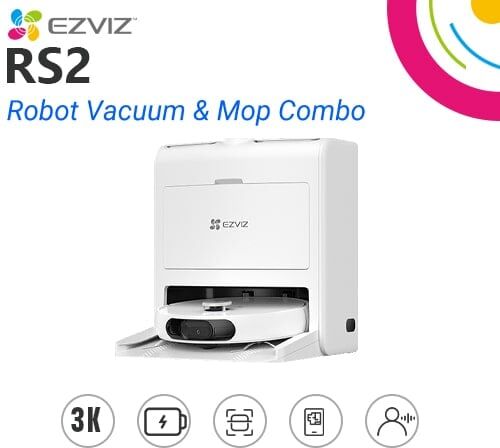 EZVIZ CS-RS2. Robot aspirapovere/lavapavimenti combinato e serbatoio d'acqua, sostituzione spazzole
