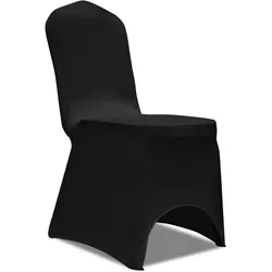 vidaXL Stretch Stuhlbezug 4 Stück Schwarz