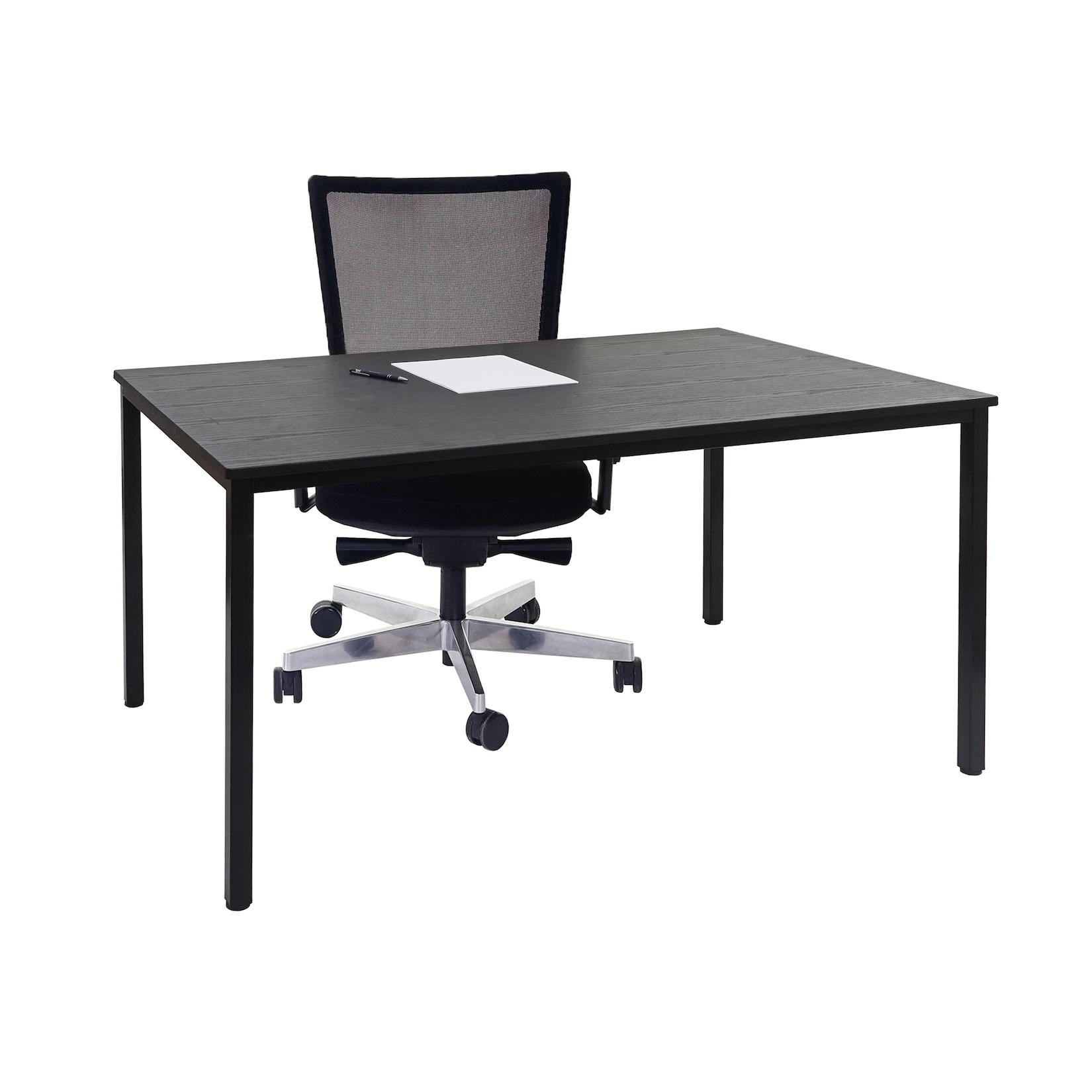 Schreibtisch Petrila, Konferenztisch Bürotisch Seminartisch, 120x80cm MDF ~ schwarze Eiche-Optik