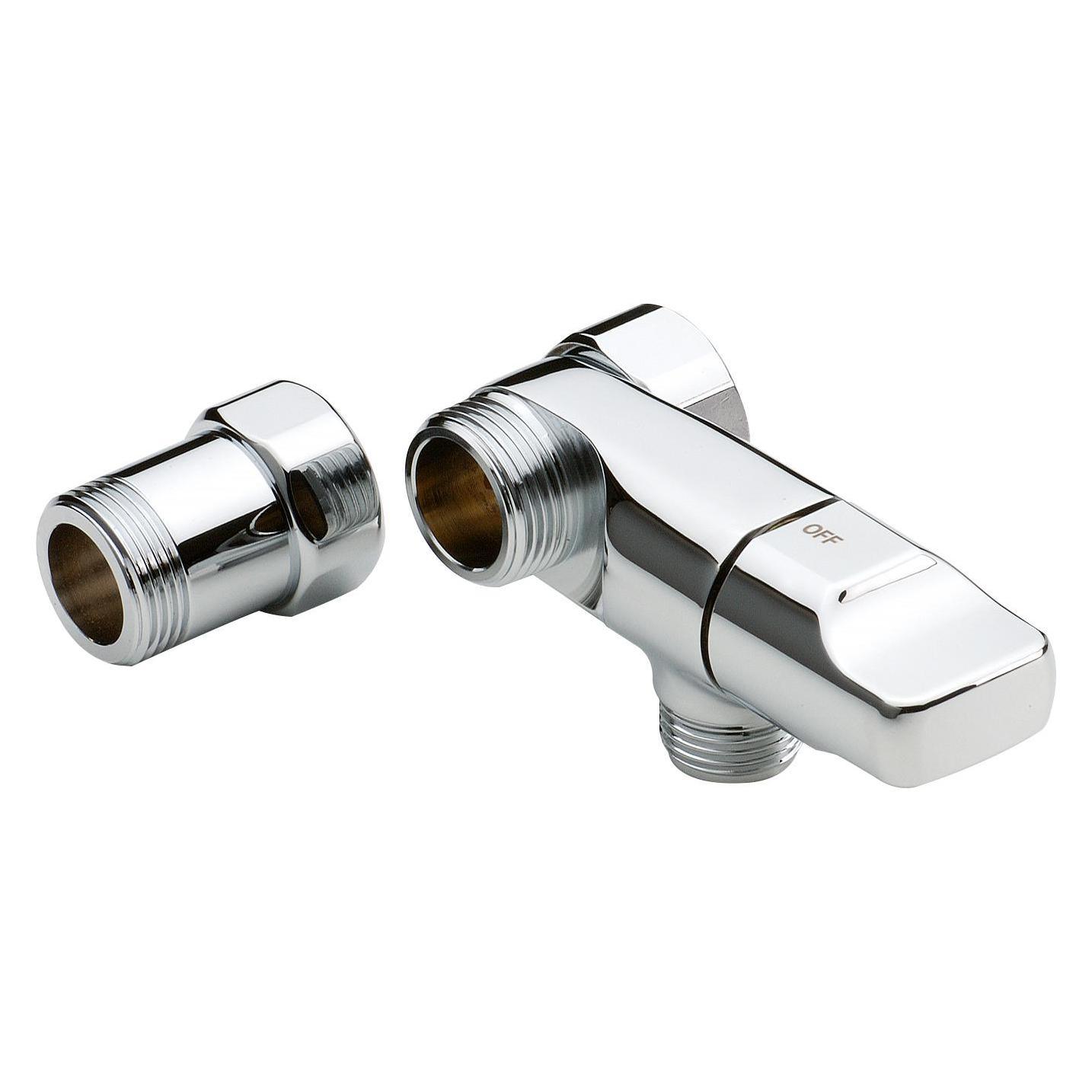 Oras Chrom-Absperrventil für Wasch- oder Geschirrspülmaschine. 3/4"-Anschluss und 1/2"-Ausgang. (5705157105268)