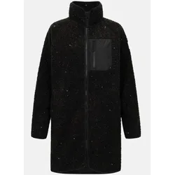 Derbe Damen Fleecejacke Kuschelby Long Schwarz Teddy Glitzer