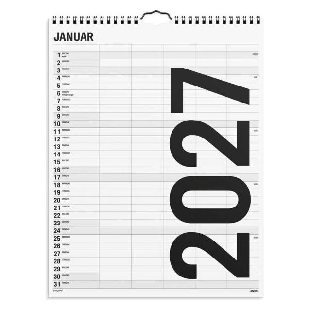 Mayla Pharma Familiekalender Black and white 5 kol. 2027 (27066550)