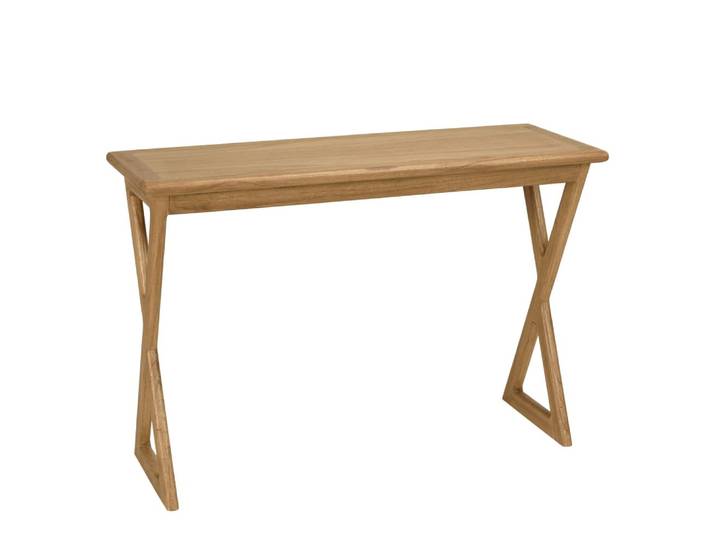 Console 110cm en bois de mindi pieds croisés