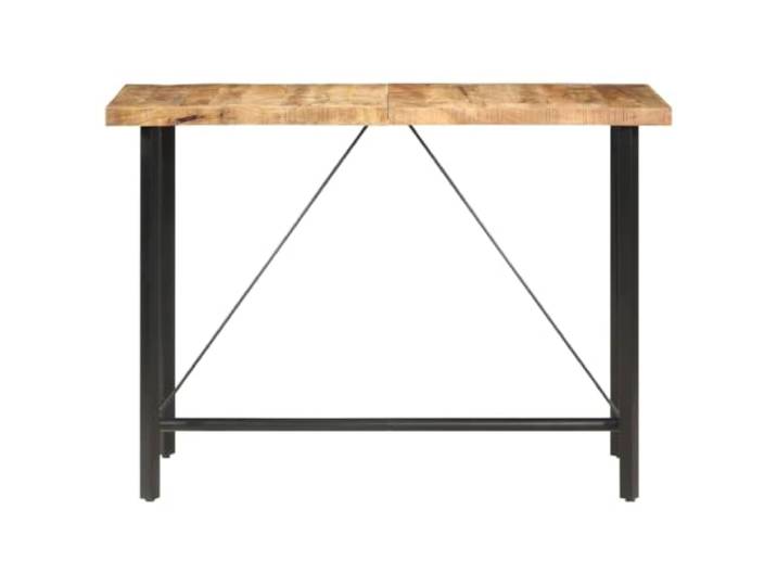 HBBMGYD Bartisch, 150 x 70 x 107 cm, Mangoholz, unbehandelt Industrieller Look, pulverbeschichtete Eisenbeine, tropisches Hartholz, Küche oder Esszimmer
