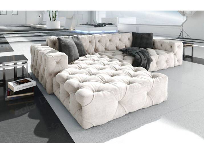 Sofa Dreams Ecksofa Polster Design Sofa Samtstoff Menorca L Form kurz Stoffsofa, Loungesofa