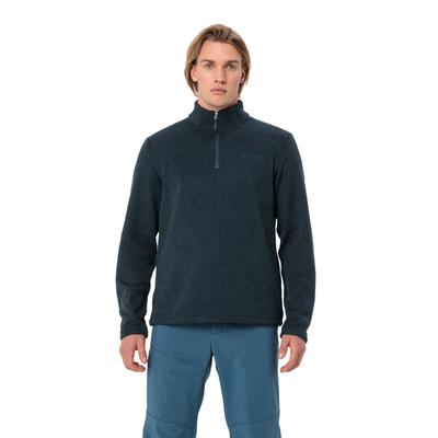 Stehkragenpullover VAUDE "MEN'S TESERO PULLOVER II", Herren, Gr. L, schwarz sea, Obermaterial: 100% Polyester, Pullover Stehkragenpullover, mit kurzem Reißverschluss, in Strickoptik, für kühle Tage
