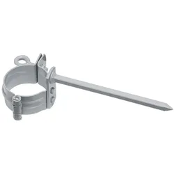 Rohrschelle DN 75 PVC grau, Stiftlänge 100 mm feuerverz./kunststoffbesch.