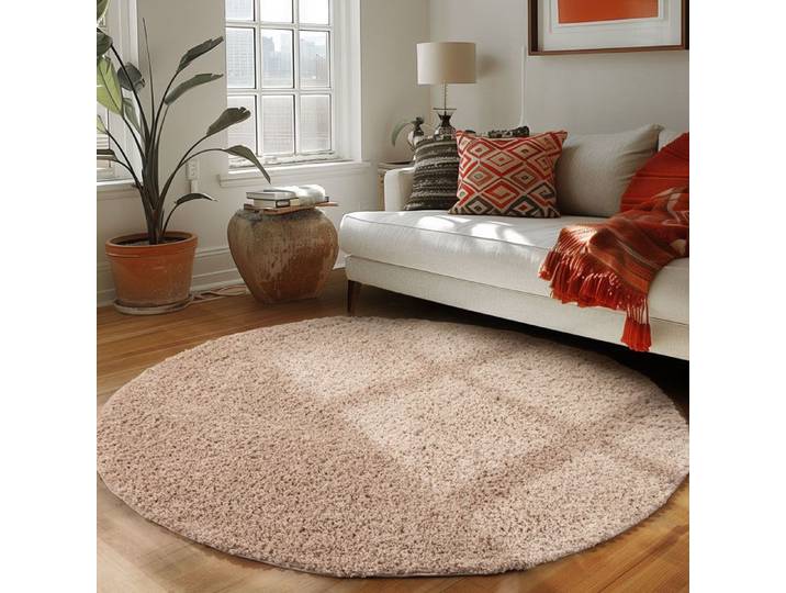 Tapis Salon Shaggy - Mylan - Beige - 160 cm - 100% Polypropylène - CARPETTEX