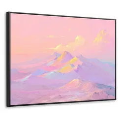 LEINWAND Bilder mit Rahmen - Berggipfel - Wolken - Verträumt - 100x70