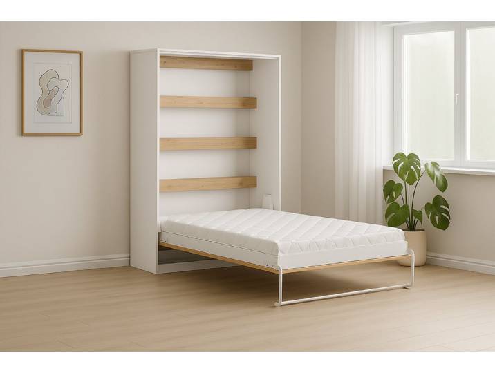 Kaiser Möbel Schrankbett Schrankbett Perfekt vertikales Bett mit Stil und Funktion Klappbett mit LED, vertikalem Mechanismus und platzsparendem Design