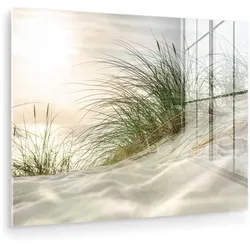 ACRYLGLASBILD Dünen mit Strandhafer in der Sonne des Nationalparks Schleswig-Holsteinisches Wattenmeer 80x60 cm