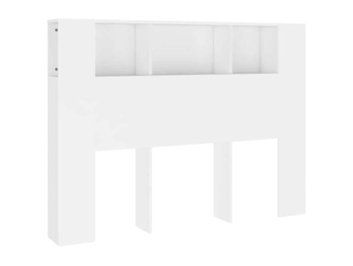 Makastle Kopfteil mit Ablagen Weiß 140x18,5x104,5 cm 5 Offene Fächer