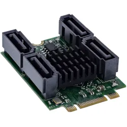 InLine Schnittstellenkarte M.2 Key B+M zu 4x SATA Stecker, Storage Controller