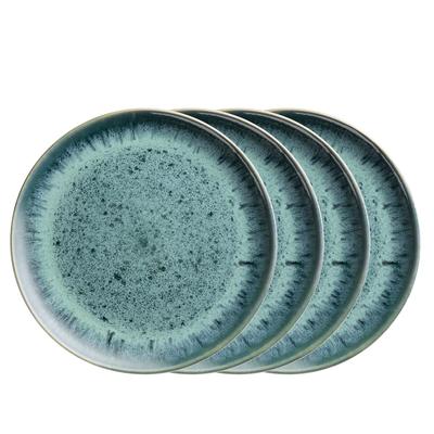 MÄSER Teller flach 28 cm, 4-er Set, BLAU, postsicher, Serie CARELLIA