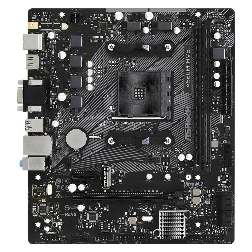 AsRock A520M-HVS (AM4, AMD A520, mATX) (90-MXBE60-A0UAYZ)