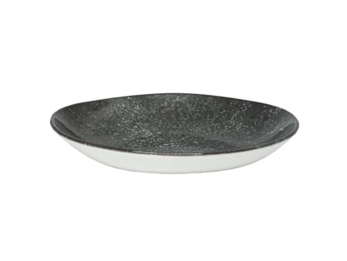 Bonna 6x Cosmos Black Vago Teller 26cm 79cl 5cm tief Schwarz Porzellan COSBLVAO26CK Suppenteller Set Pastateller Servierteller Geschirr