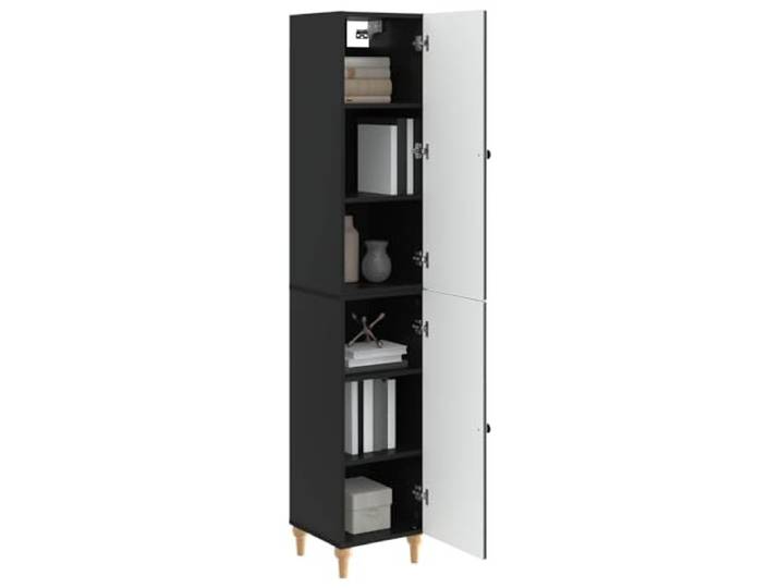 KTHLBRH 2-teiliges Schrank-Set aus schwarzem Holz Modulares Design, perfekt für den Innen- und Außenbereich, einfach zu montieren