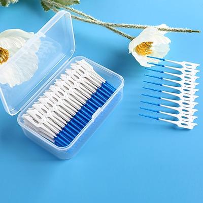 100 Stück Interdentalbürsten aus Silikon, Zahnstocher, Bürste zwischen den Zähnen, Silikon-Zahnstocher mit Gewinde, Mundreinigungswerkzeug