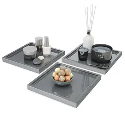 DEKOSCHALE Maya Grau Hochglanz 3er Set