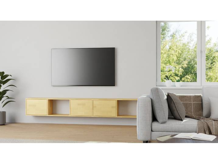 Modernes Regal mit Wandhalterung Buche Natur geölt