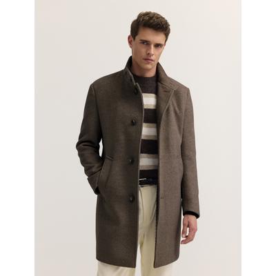 Kurzmantel BUGATTI "Modern Fit", Herren, Gr. 56, braun (90, braun), 55% Polyester, 40% Wolle, 5% sonstige Faser, unifarben, normal, Mäntel Kurzmantel, Modern Fit Wollmix Stehkragen Dynamic Series