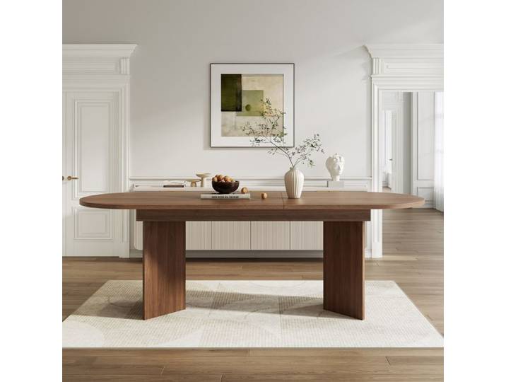 Design solide et sécurisé table à manger couleur noyer idéal pour maison salon chambre décoration intérieure