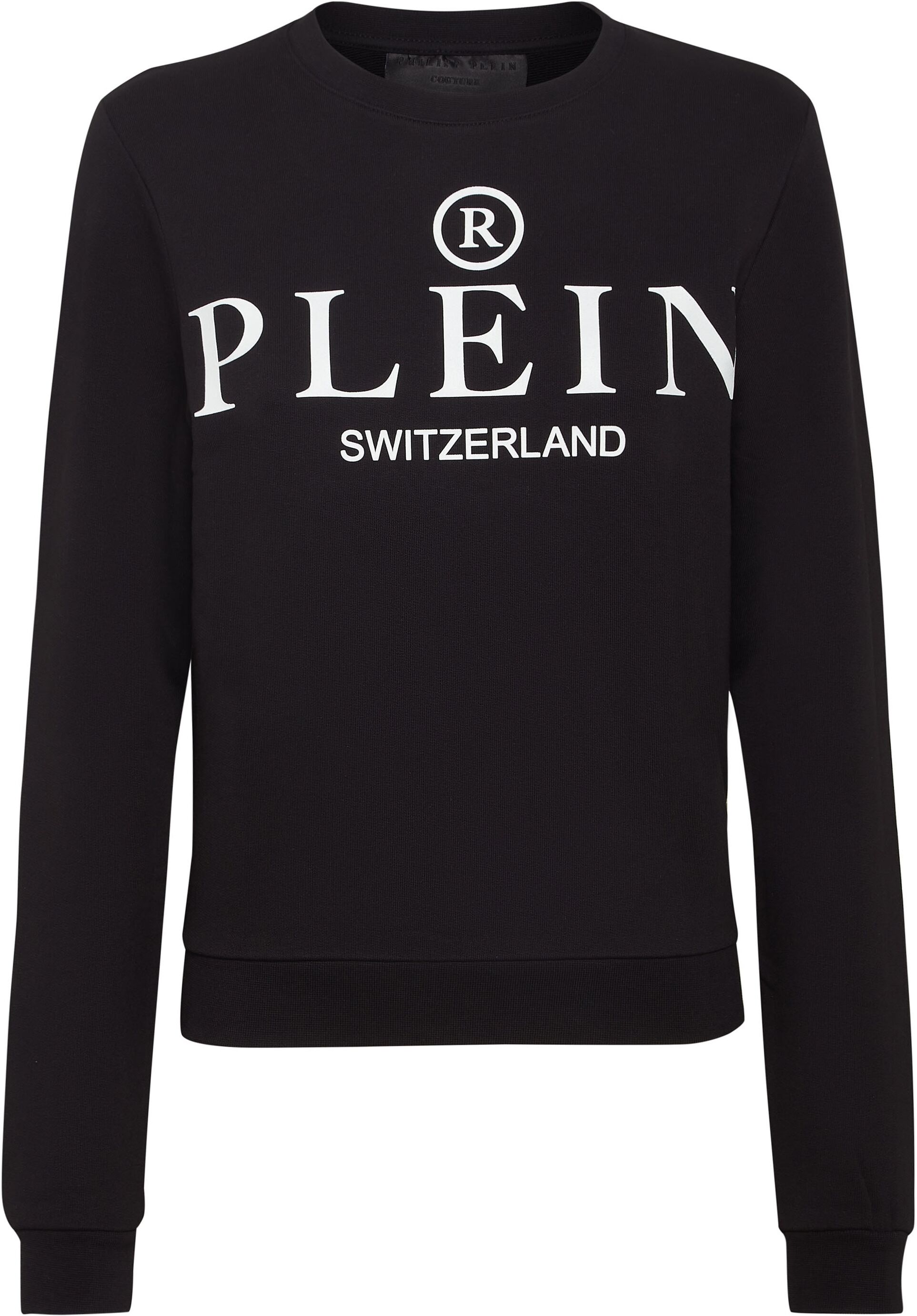 Sweatshirt PHILIPP PLEIN "Iconic Plein", Damen, Gr. M, schwarz (02, schwarz), Obermaterial: 100% Baumwolle, Sweatshirts Sweatshirt