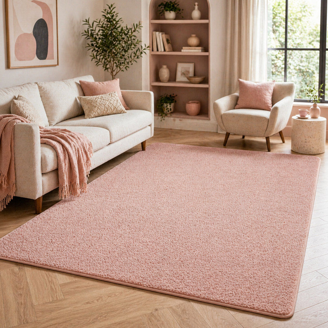 Metro Blush Pink Modern Area Rug LIGHT PINK 160x230cm