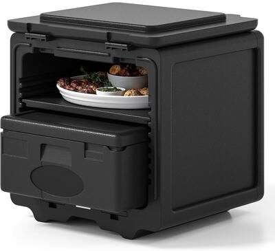 2-Tier Non-Electrical Food Warmer w/Removable Box & Tray for Catering