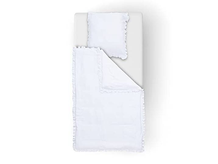 DONE Bettwäsche Amelie mit Rüschen 155x220cm inkl. 1 Kissenbezug pflegeleicht 100% Baumwolle