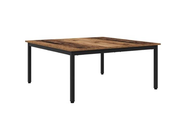 Couchtisch Altholz 100 x 100 x 45 cm Metallbeine,Verbundholz,Rechteckige Tischplatte,Minimalistisches Design,Wohnzimmer,Ruhebereich