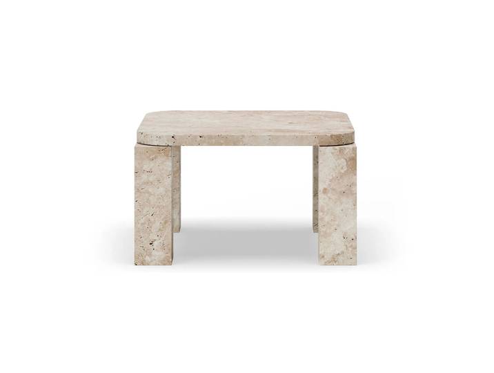 New Works Table basse Atlas 60x60 cm Unfilled Travertine