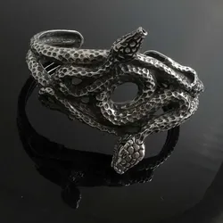 Drachensilber Exklusive Schlangen Armreif Sterlingsilber Ø 6cm 925 Silber - Silber