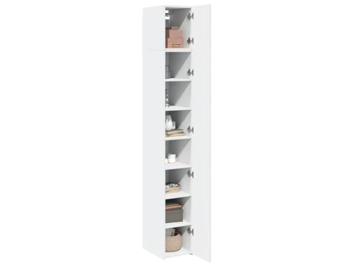 KTHLBRH Schrank hoch weiß 30 x 42,5 x 225 cm 8 Fächer, mehrschichtiges Holz, umkehrbare Tür, Wandbefestigung im Lieferumfang enthalten