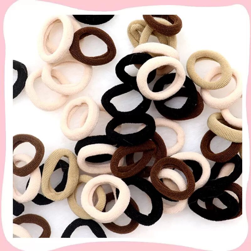 INF Elastische Haargummis, Pferdeschwanzhalter, Gummibänder, 100 Stück
