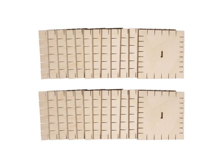Holz Flechtscheiben, FSC Mix Credit, 9,5x9,5cm, quadratisch, Box 24Stück