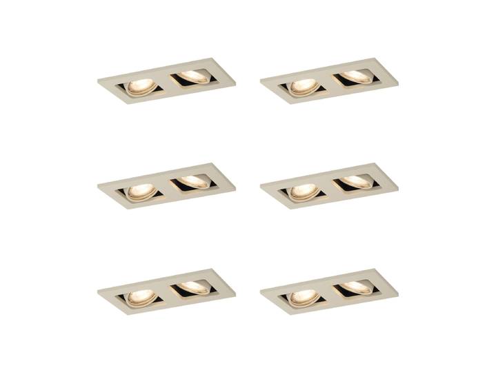 Ensemble de 6 spots encastrables modernes beiges GU10 50mm