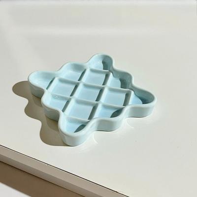 Inspired Finds DopaDish Ceramic Slow Feeder Bowl & Licking Plate For Cats And Dogs blue