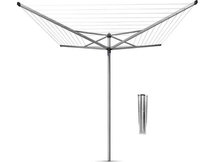 Brabantia Topspinner Droogmolen - 40 m - met Metalen Grondanker - Metallic Grey